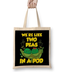 Cute We re Like Two Peas In a Pod Funny Food Pun Bez Çanta Uzun Saplı