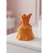 MYCRAFT3D Peri Figürlü Takı Kutusu Dekoratif Mücevher Organizer Kapaklı Masaüstü Aksesuar