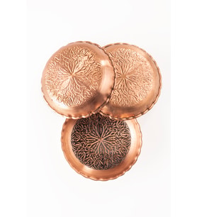 DMT COPPER HOME GAZİANTEP BAKIR ÇEREZLİK SETİ KURUYEMİŞ  6 'LI SET(14cm X 2,5cm)