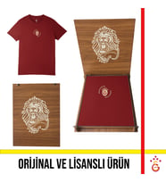 Galatasaray Lisanslı Gerçekleri Tarih Yazar 5 Yıldızlı Bordo T-Shirt Aslan Ahşap Kutulu E251392
