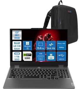 Lenovo Loq 15IRX10 Intel® Core I7-13650HX 48GB Ddr5 1tb SSD 15.6" 8GB/RTX5060 100W (1920X1080) IPS 300NITS 144Hz, G-Sync® Windows 11 Pro Gaming BILG.83JE00ETTRP13+ZETTAÇANTA