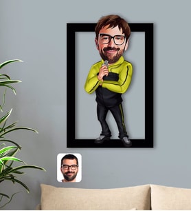 BK Gift Kişiye Özel Erkek Beden Eğitimi Öğretmeni Karikatürlü 3D Ahşap Tablo-1