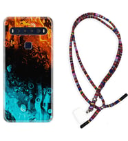 TCL 10L 10 Plus 10SE 20E 20SE 30 L7 Kılıf Boyun Asklı Rasta Silikon Orange Blue Color 1665