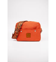 Çapraz Askılı Kadın Kumaş Omuz Çantası Fermuarlı 27x24 cm (Kiremit)