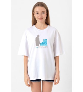 The Mentalist Let The Mind Beyaz Kadın Oversize Tshirt
