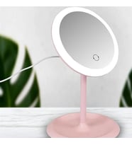 Beyaz Dokunmatik Led Işıklı Usb Li Yuvarlak Masa Üstü Makyaj Aynası Makyaj Aynası Ledli
