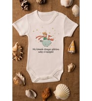 Unisex Bebek Küçük Prens Baskılı Ekru Çıtçıtlı