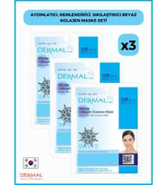 Dermal Ikra Aydınlatıcı, Nemlendirici, Sıkılaştırıcı Beyaz Kolajen Maske 23 gr 3 Adet 