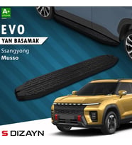 S-Dizayn Ssangyong Musso Elektrikli Evo Siyah Yan Basamak 223 Cm 2025 Üzeri A+ Kalite
