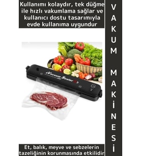 Premium Mutfak Et Sebze Meyve Balık Tek Tuş Kolay Kullanım Otomatik Ev Tipi Gıda Vakumlama Makinesi