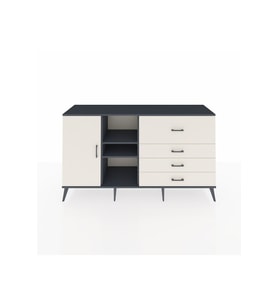 Kronos Konsol 4 Raflı 4 Çekmeceli Tek Kapaklı  176x59x99 Antrasit-Aytaşı