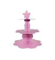 Mini Party Store Pembe Puantiyeli Kek Standı