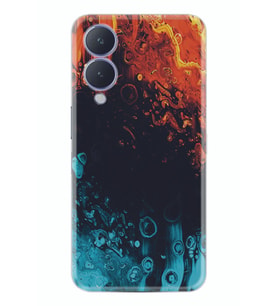 Vivo Y17s Kılıf Silikon Desen Özel Seri Orange Blue Color 1665