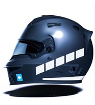 Şerit Tasarımlı Süt Beyaz Motosiklet Kask Sticker Çınar Extreme