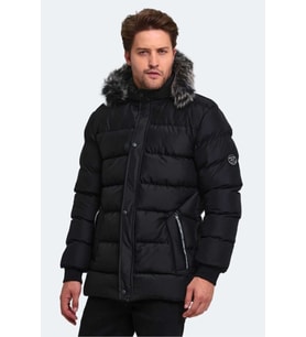 Slazenger ST23JE027 Heck Erkek Kapüşonlu Şişme Mont  - Slazenger - Siyah (Siyah)