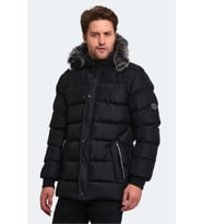 Slazenger ST23JE027 Heck Erkek Kapüşonlu Şişme Mont  - Slazenger - Siyah (Siyah)