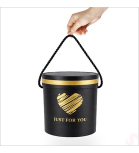 Just For You Silindir Hediye Kutusu 18,5 cm Büyük Boy – Siyah