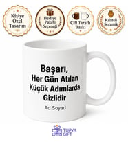 Minimal Siyah Beyaz Motivasyon Kupası Özel Tasarım Hediye Bardak
