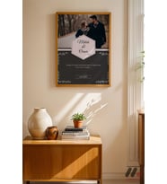 Kişiye Özel İsimli Çift Fotoğrafı Posteri, Ahşap Çerçeveli Duvar Tablosu