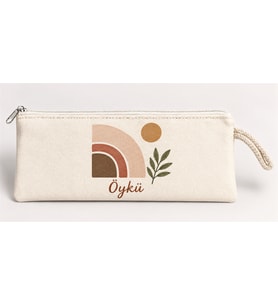 Kişiye Özel Soyut Gökkuşağı Baskılı Fermuarlı Clutch El Çantası Makyaj Çantası