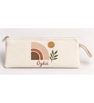 Kişiye Özel Soyut Gökkuşağı Baskılı Fermuarlı Clutch El Çantası Makyaj Çantası