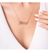 925 Ayar Gümüş Rose Gold Kişiye Özel İsimli Kolye