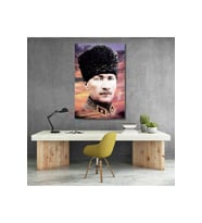 Gökyüzü ve Atatürk Görseli Kanvas Tablo HD Dijital Baskı Ev Ofis Dekoru