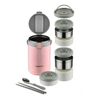 Lunchbox 3 Katlı 4-6 Saat Sıcak/soğuk Termos Çelik Sefer Tası Beslenme Kabı 2100ml Yeşil