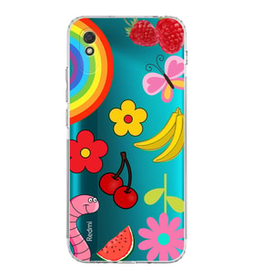 PrintiFy Xiaomi Redmi 9A ile Uyumlu Water Color 5  Kamera Korumalı Şeffaf  Kılıf