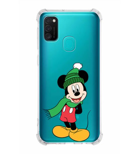 Samsung Galaxy M30s  Köşe Korumalı Antişok Kapak Mickey Mouse Tasarımlı Şeffaf  Kılıf