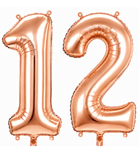12 Rakam Folyo Balon Rose Gold Rengi (76 cm)