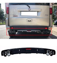 Fiat Doblo Siyah Difüzör 4 Krom Egzoz Görünümlü Difizör Arka Ek Body Kit 2001 - 2012