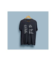 Oversize Mors Alfabesi Baskılı Unisex T-shirt (Siyah)