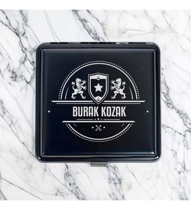 Kişiye Özel İsim Yazılı Metal Siyah Sigara Tabakası