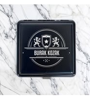 Kişiye Özel İsim Yazılı Metal Siyah Sigara Tabakası