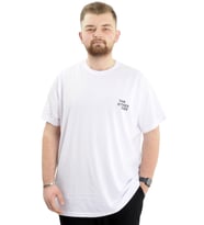 Mode XL Battal Beden Erkek Tişört Bisiklet Yaka Baskılı THE OTHER SIDE U24039 Beyaz