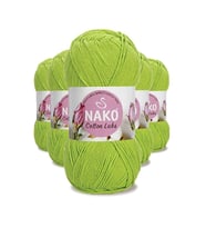 5 Adet Cotton Lüks Yelek Tunik Kazak Bluz Hırka İpi Yünü Fıstık Yeşili 97567