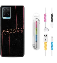 Vivo Y11S Y21S Y20 Y20S Y70 Kılıf Kablo Koruma Spiral Silikon Meow 1657