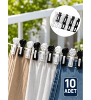 Beylini 10'lu Plastik Yaysız Mandal Çamaşır Kıyafet Eşya Asma Mandalı Renkli Premium Iz Bırakmaz Paslanmaz Süper Güçlü