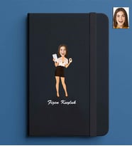 Kişiye Özel Kadın Model 13x21 Siyah Defter-35