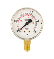 63 mm Manometre, 0-2,5 Bar ölçüm aralığı ile hassas takip sağlar
