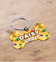 BK Gift Evcil Dostlara Özel İsimli Kemik Şeklinde Ahşap Pet Tasma Künyesi - Model 8
