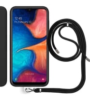 Samsung Galaxy A30 (A305F) İp Askılı Silikon Kılıf Siyah