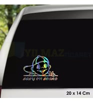 Arabada Bebek Var Baby In Car Hologram Oto Sticker Cam Araba Yapıştırma Çıkartma Etiket 20 X 14 Cm