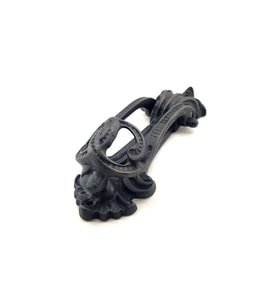 Antika Tarz Dekoratif Pirinç Doğa Kapı Tokmağı, Taktak - 205x73 Mm, Oksit