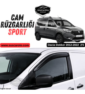 Dacia Dokker 2012-2022 Uyumlu Mugen Cam Rüzgarlığı Seti Piano Black 2'li İthal Parlak Siyah