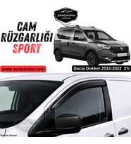 Dacia Dokker 2012-2022 Uyumlu Mugen Cam Rüzgarlığı Seti Piano Black 2'li İthal Parlak Siyah
