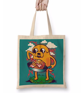 Adventure Time Bacon Pancakes 03 Bez Çanta Uzun Saplı