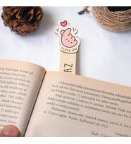 Kişiye Özel Romantik Kalp İsimli Ahşap Kitap Okuma Ayracı