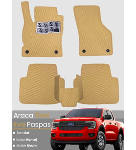 FORD RANGER (2022-2024) Uyumlu EVA Paspas Tam Set–Araca Özel,Su Geçirmez,Kolay Montaj